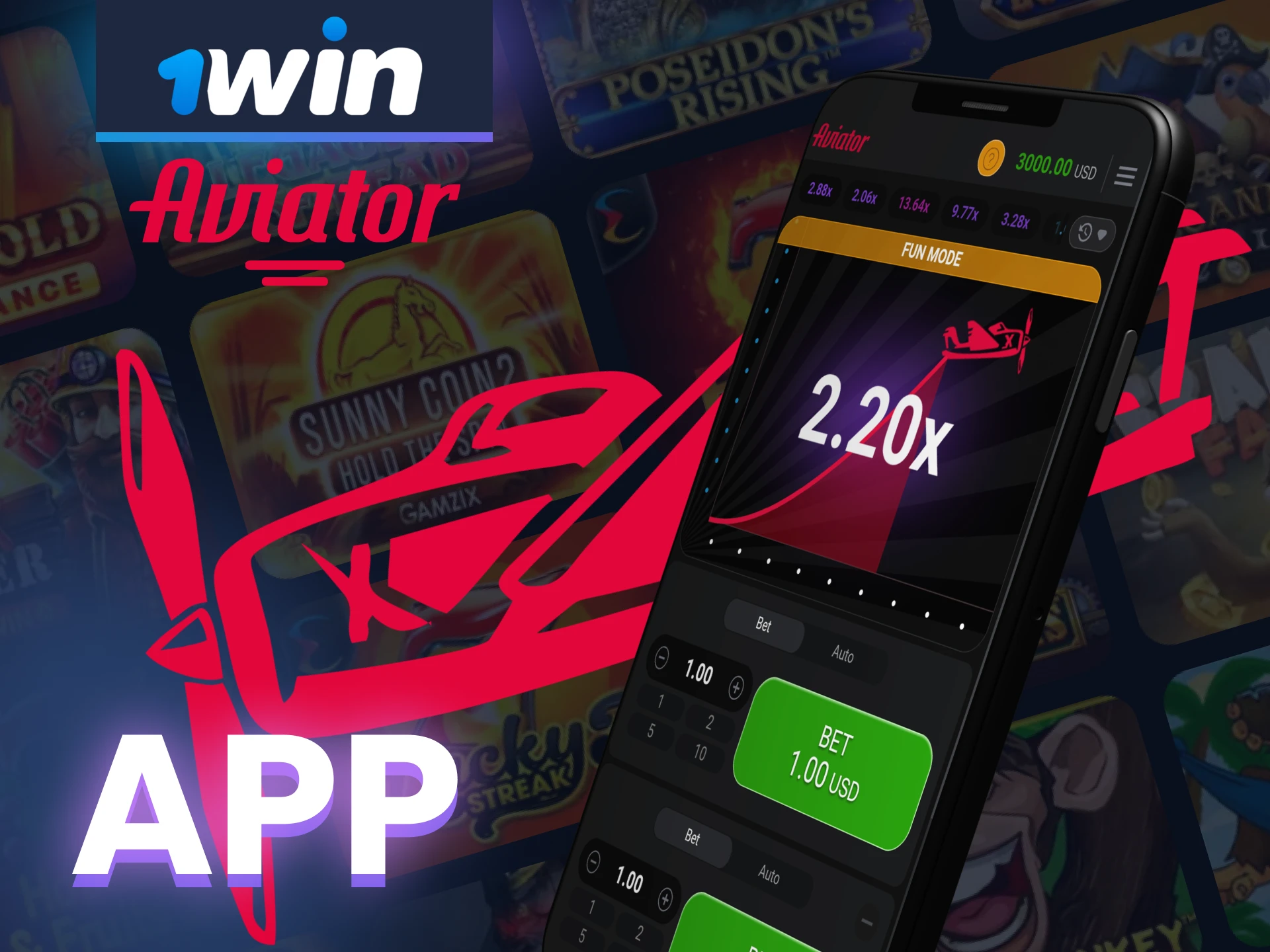 Download the 1win app to play Aviator on Android, iOS and PC devices.