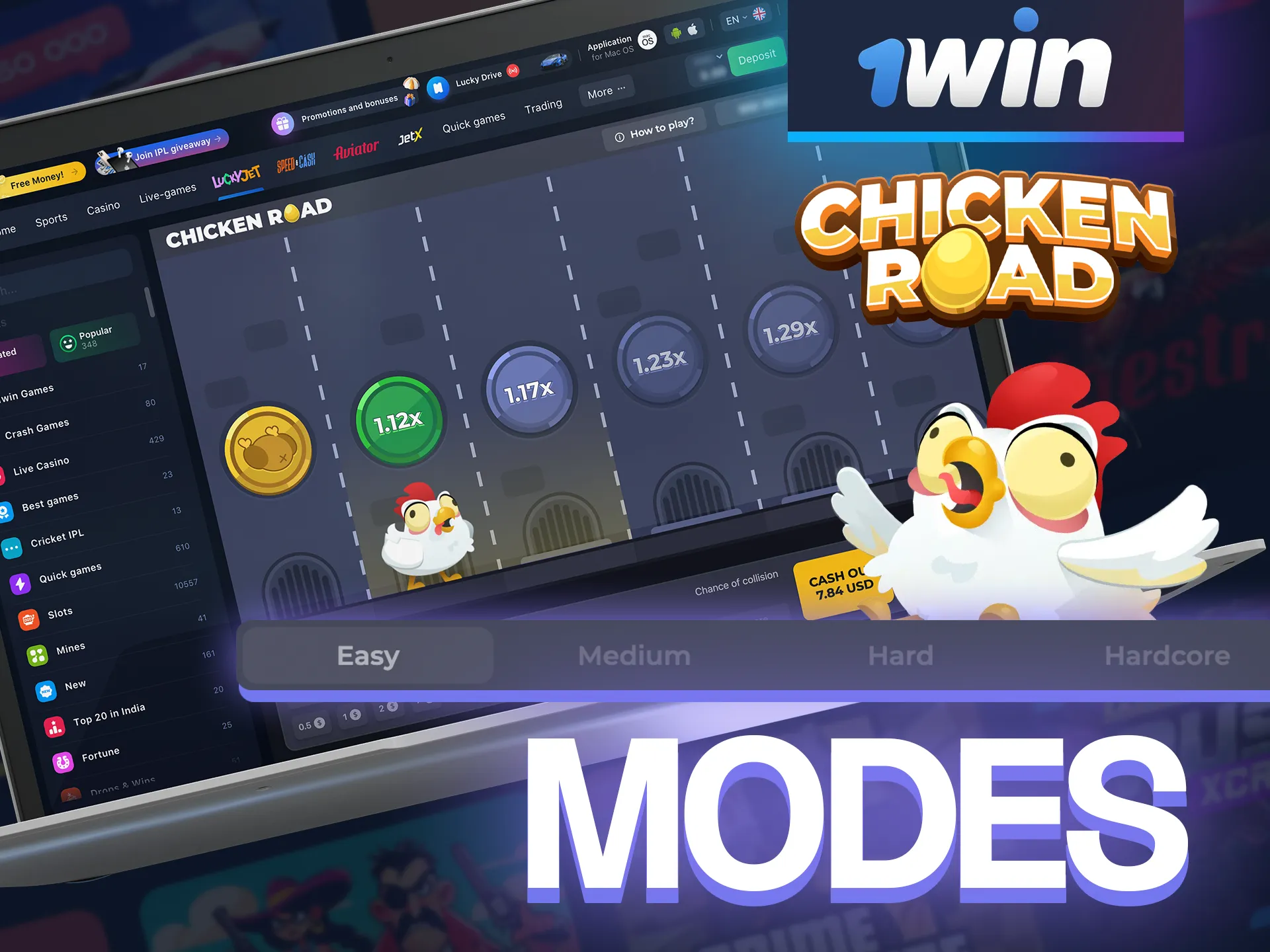 Read about the difficulty levels in the Chicken Road game at 1win.