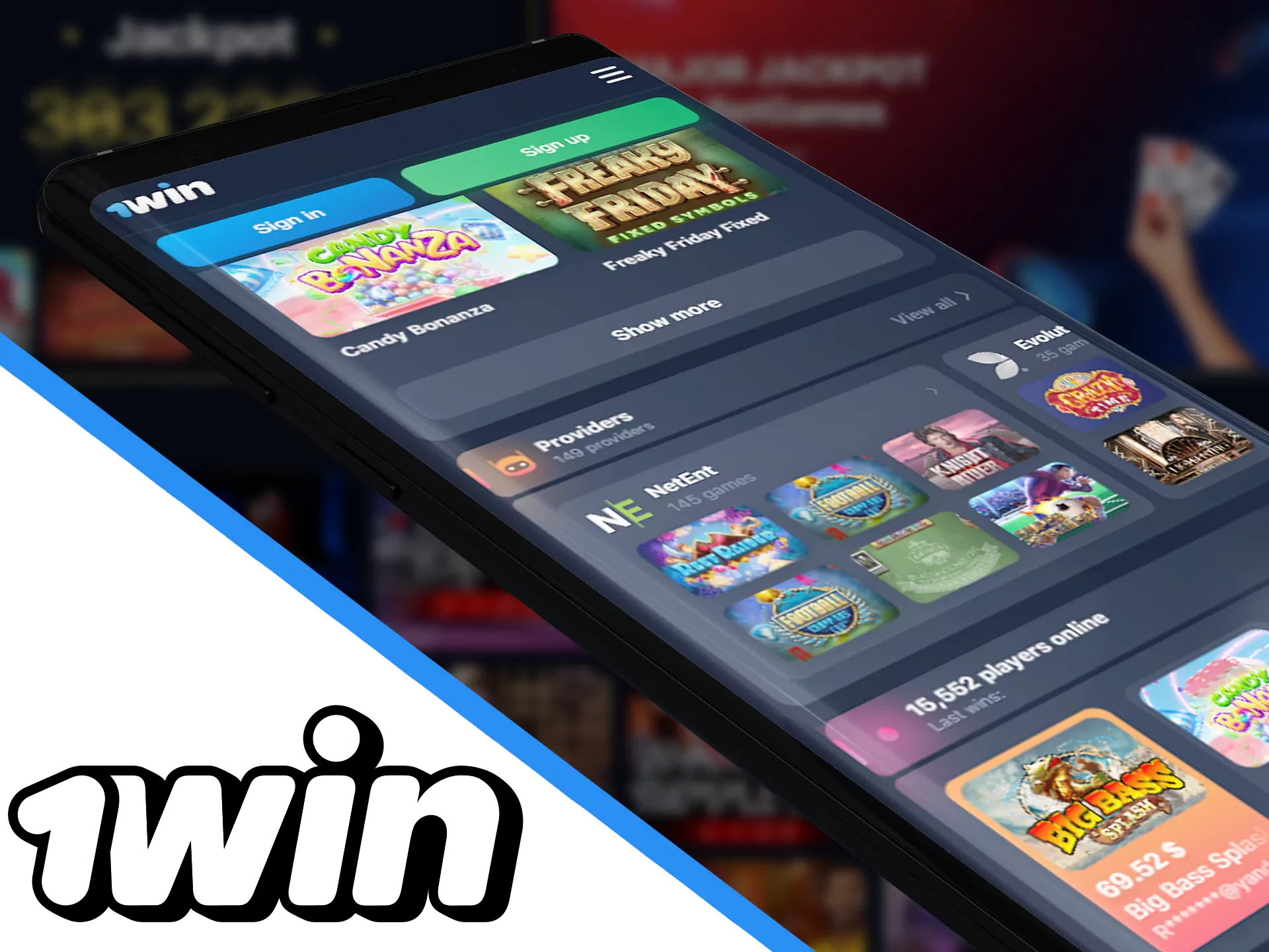 Check for your favourite casino games at 1win app.