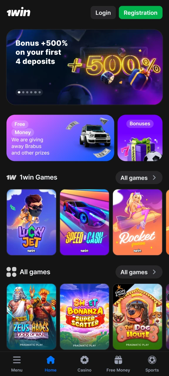 Բացեք 1Win բջջային տարբերակը ձեր iOS սարքի վրա։