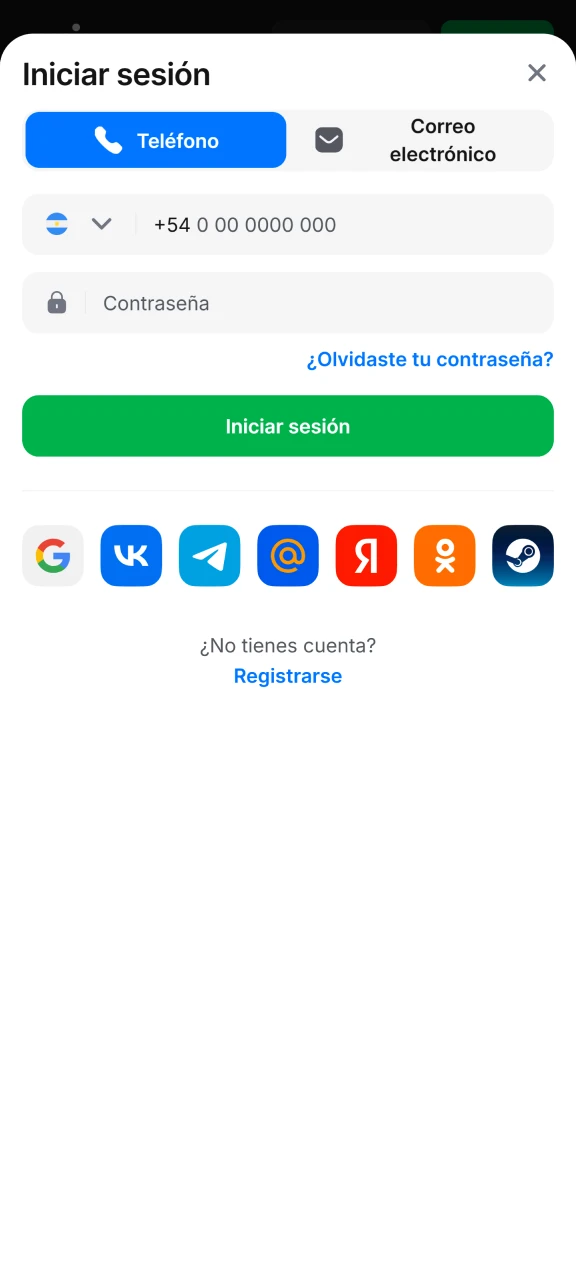 Inicie sesión en su cuenta 1Win en su dispositivo iOS.