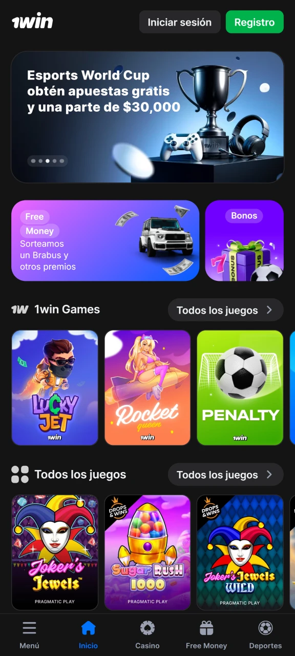 Abra la plataforma 1Win en su dispositivo iOS.
