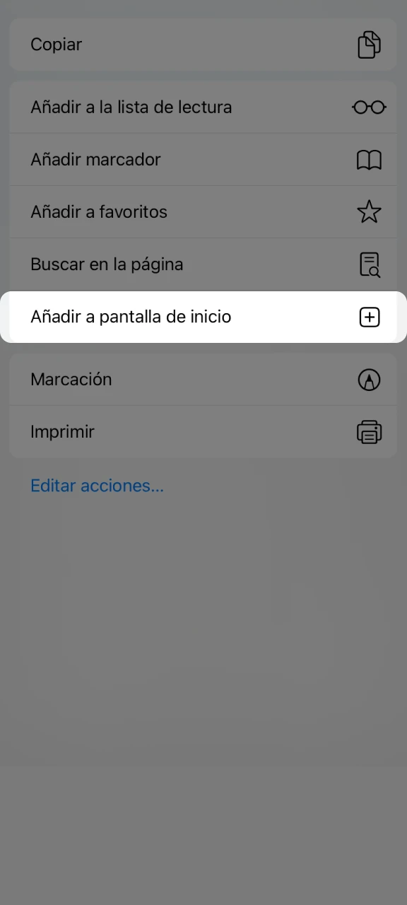 Añade el acceso directo de 1Win a tu pantalla de inicio.