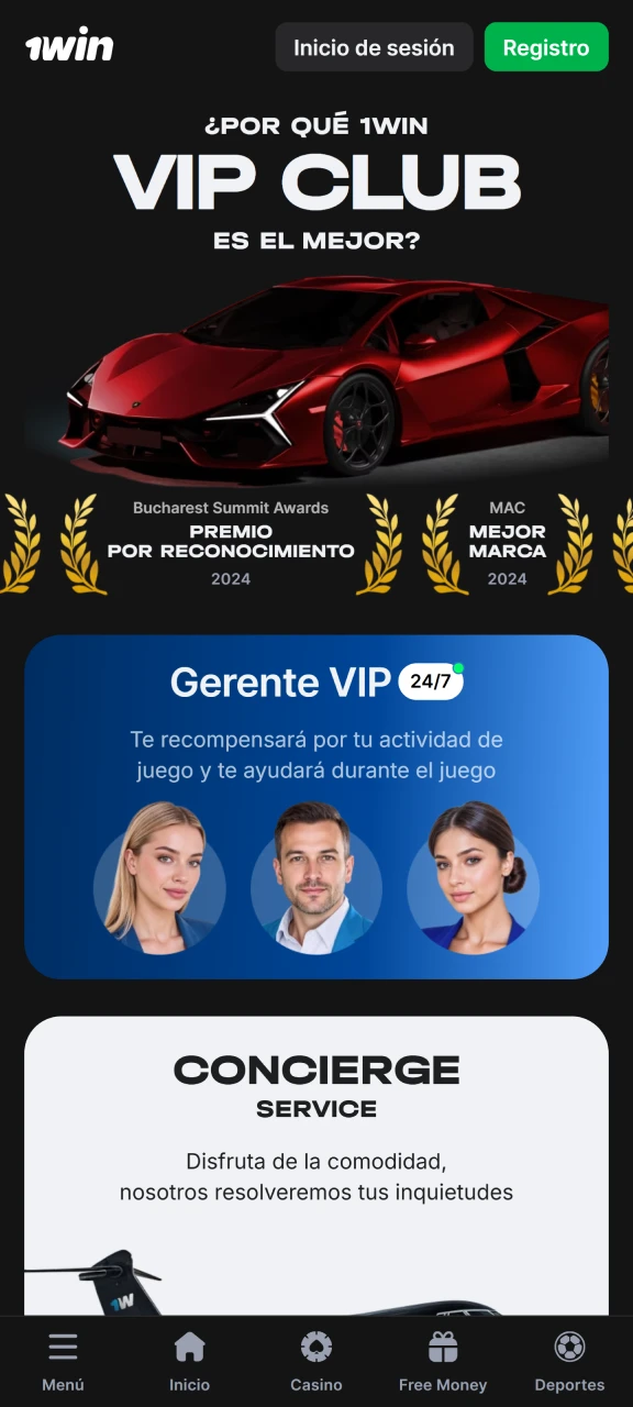 Únete al club VIP 1Win para ganar más recompensas.