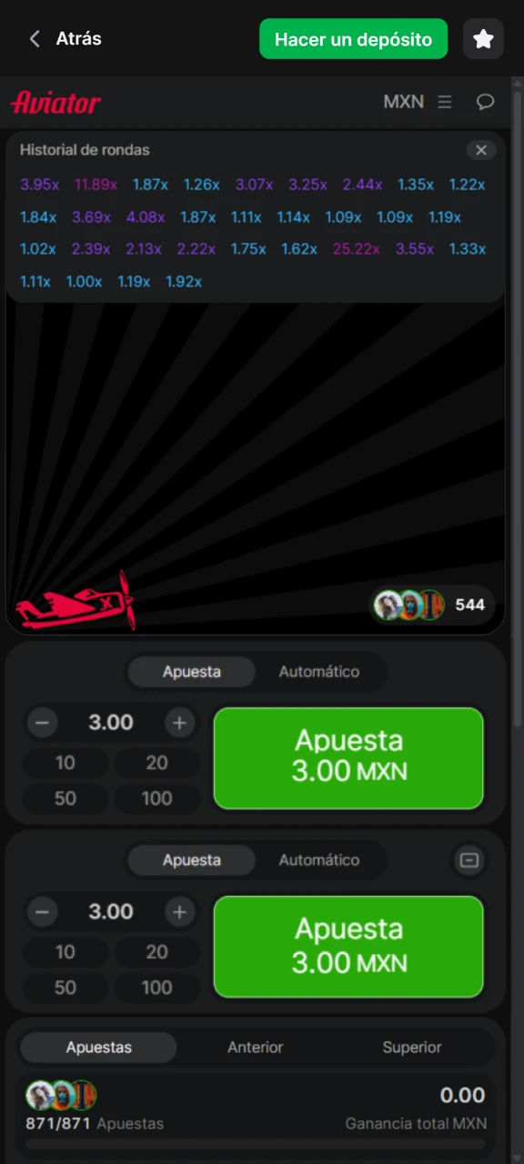En 1Win puedes ver el historial de rondas del juego Aviator.