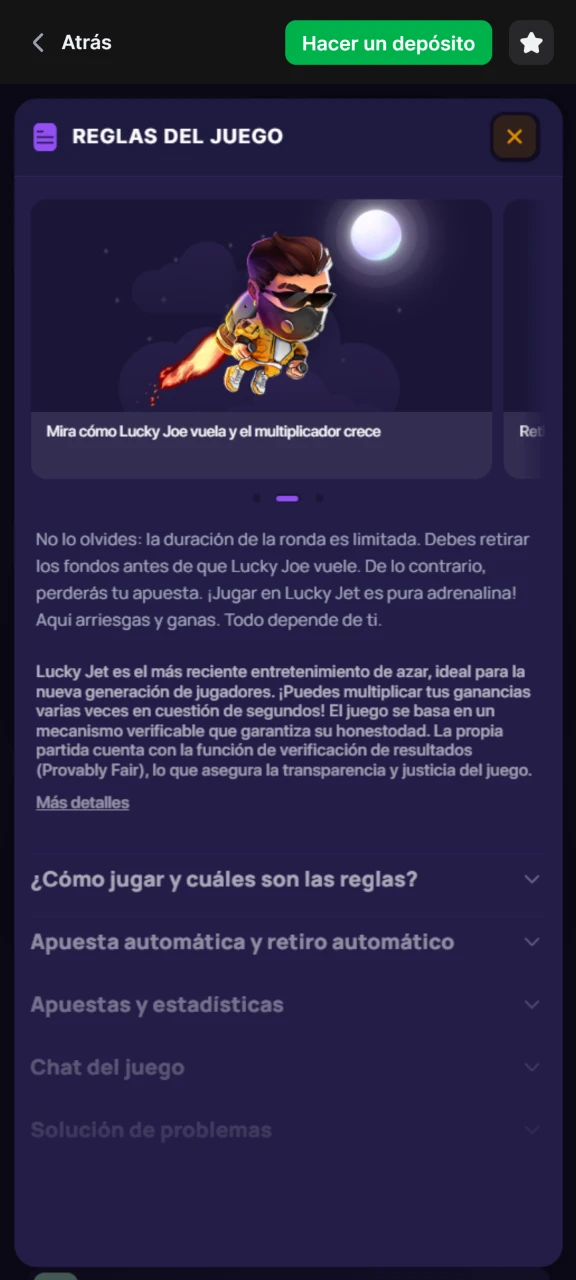 Lee las reglas de Lucky Jet para comenzar a jugar en 1Win.